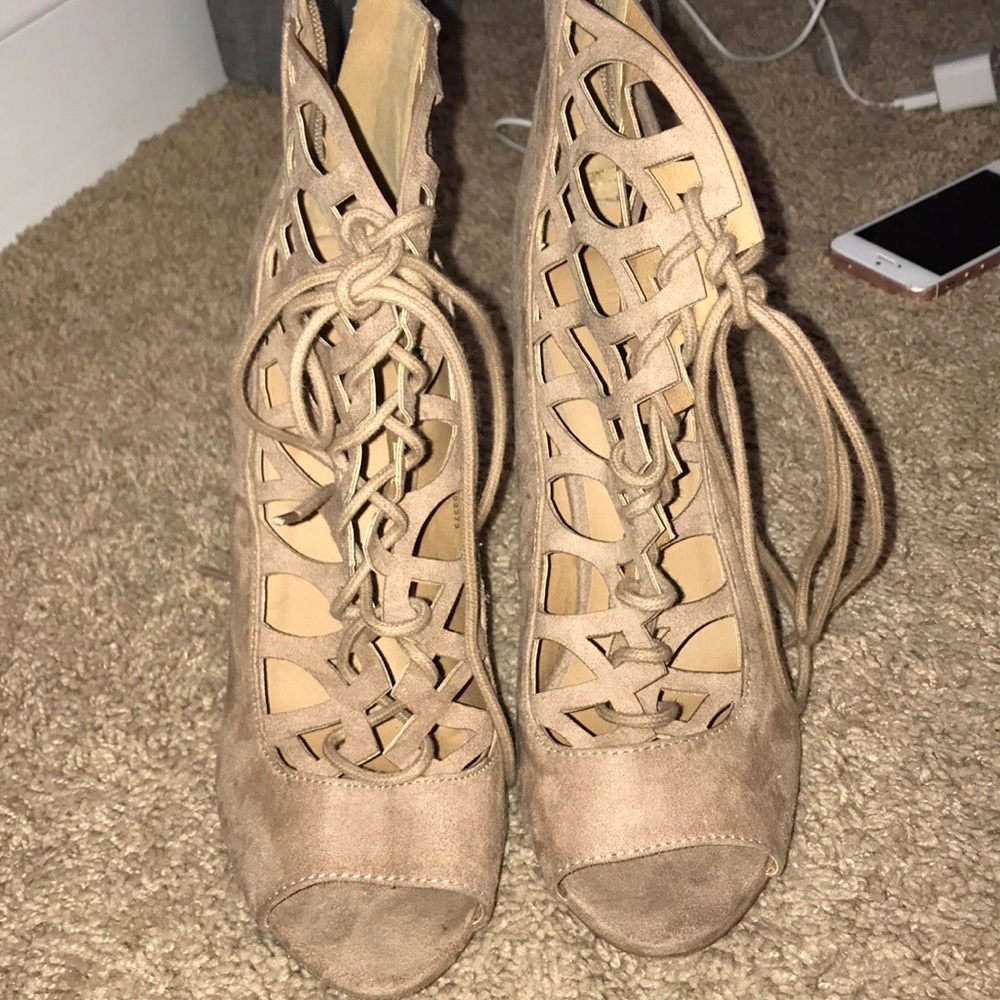 Nude Suede Heels